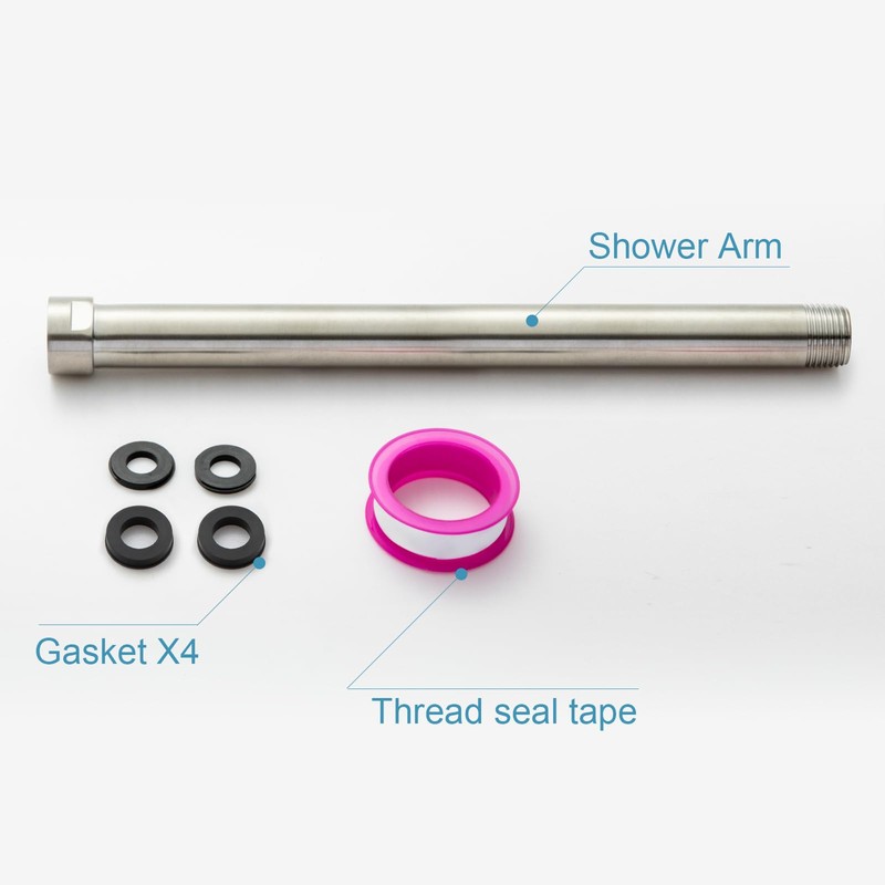 OFFO Shower Head Extension Arm, Brushed Nickel 10 in Shower