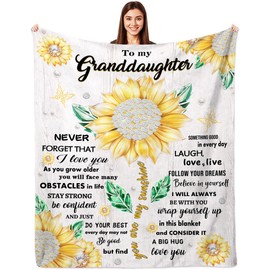Granddaughter Gifts Blanket, Granddaughter Gifts from Grandma Grandpa, Gifts for Granddaughter, Granddaughter Blanket Gifts Idea, to My Granddaughter Christmas Birthday Gift Blanket (60"x50")