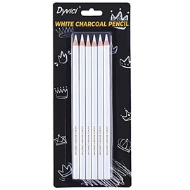 Dyvicl White Charcoal Pencils Drawing Set, 6 Pcs Sketch Highlight Pencil Charcoal White Pencils for Drawing, Sketching, Shading, Blending