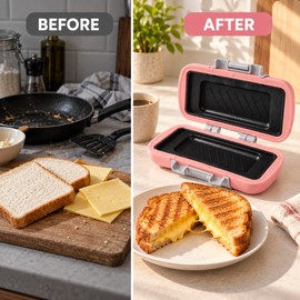 Microwave Sandwich Maker for Quick Meals – Nonstick Double-Sided Press for Grilled Cheese, Paninis, Hot Dogs & Mini Pies