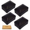 SKIR'CO (4 pcs) Fence Post Caps, Rectangular Black Plastic Caps