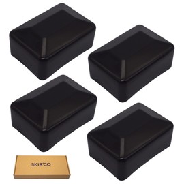 SKIR'CO (4 pcs) Fence Post Caps, Rectangular Black Plastic Caps 40 x 60 mm, Fence Post Covers, Jet Black RAL 9005 Colour