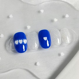 Blue Rub Nail Tip - Petit Coffin / 블루럽 네일팁 - 쁘띠 코핀