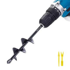 SYITCUN Garden Hole Digger Auger for Planting Bulbs Seedlings,Bulb Planting Auger,Heavy Duty Garden Spiral Auger Drill Bit,Solid Core Shaft Planting Auger,Garden Bulb Planter Tools 4x22cm
