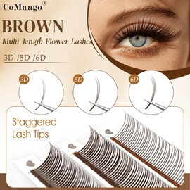 Brown Spikes Lash Extension Natural 3D Flora Eyelash Extensions