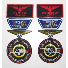Unbranded Top Gun United States Navy "Maverick" & "Goose" 4" Sewn On/Iron Patch Set Of 8