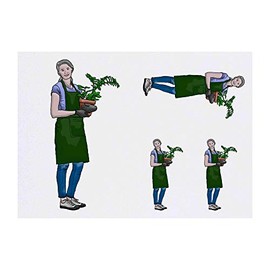 4 x 'Female Gardener' Temporary Tattoos - Water Resistant, Skin-Safe, Non-Toxic Transfers, Mixed Sizes (TO00040885)