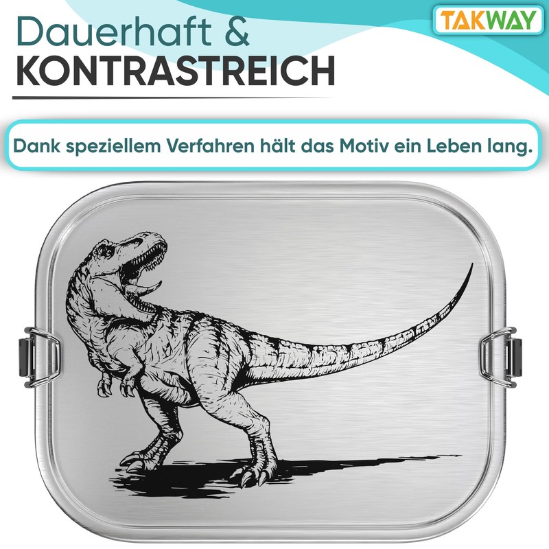 TAKWAY Children's Stainless Steel Lunch Box with Compartments, 800 ml,