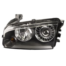 HEADLIGHTSDEPOT Headlight Compatible with Dodge Charger Magnum 2008-2010 HID Black Housing Includes Left Driver Side Headlamp