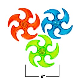 PICK A TOY Light Up Ninja Flyers Set, 3 LED Electronic Stars, Heavy Duty Rubber Throwing Discs, Fun and Interactive Kids Toys for Tossing, Games, and Play, 3 Colors, Includes Gift Box