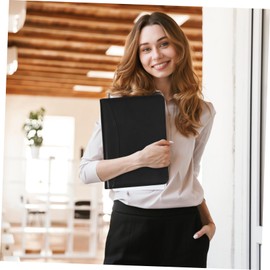 Operitacx Business Portfolio Binder Zippered Portfolio Organizer Pockets Padfolio for Women Office Accessory Document Binder Men's Business Folder