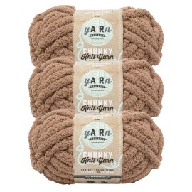 Lion Brand (3 Pack) Lion Brand Yarn 951-122AK AR Workshop Chunky Knit Yarn, Mocha