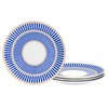 fanquare 8" Modern Dessert Plates, Blue Stripe Salad Plates Set