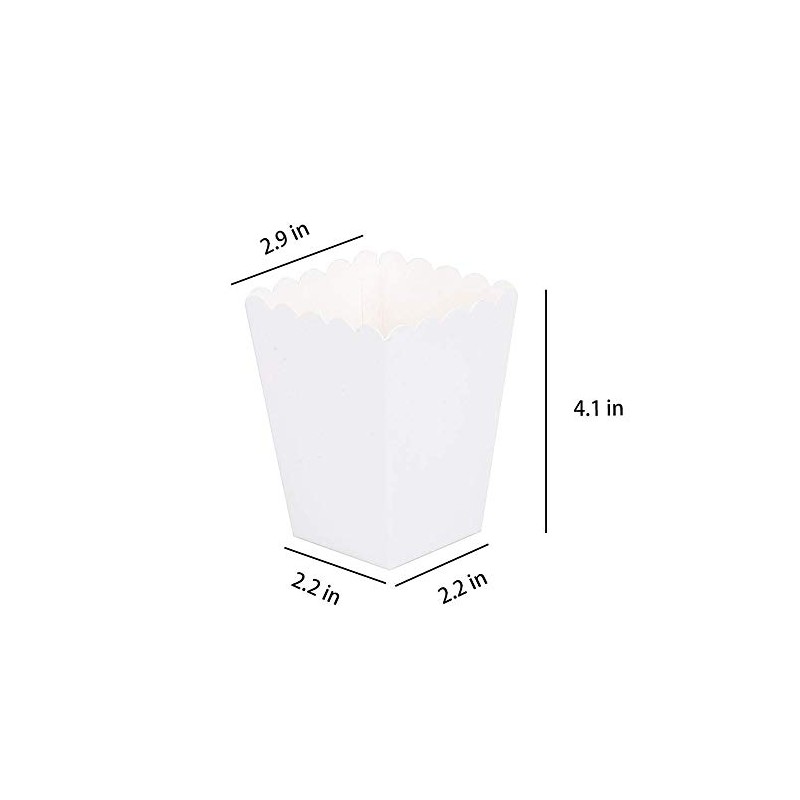 AimtoHome White Popcorn Boxes Mini Paper Popcorn Box Cardboard Popcorn