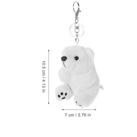 ifundom Plush Polar Bear Keyring Soft Toy Key Ring White Bear Hanging Pendant Ornament Car Key Holder for Girls and Women