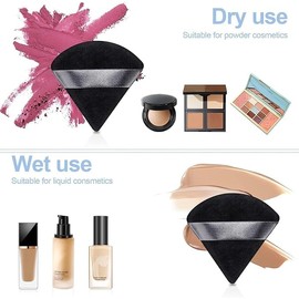 12 Pcs Triangle Powder puffs Body Loose Powder Beauty Makeup Accessory Black Soft and Supple Puffs, Face Sponge with Strap for Loose Powder, Mineral Powder, Body Cosmetic, and Foundation Application (white)