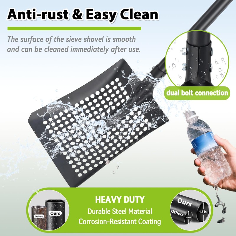 Sifting Shovel, Chicken Coop Scooper for Sand Easy Cleaning, Heavy