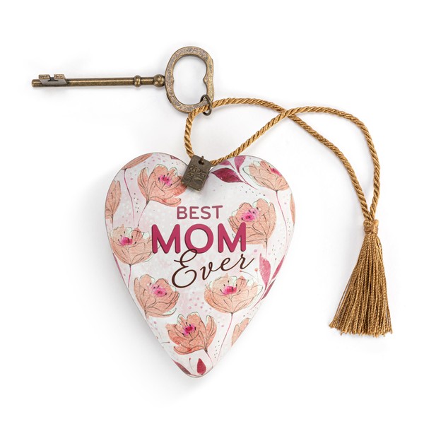 DEMDACO Art Hearts Collection Best Mom Ever Pink Floral 3.5