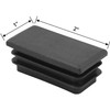 4-Piece Lexziuo 1" x 2" Rectangular Black Plastic End Caps