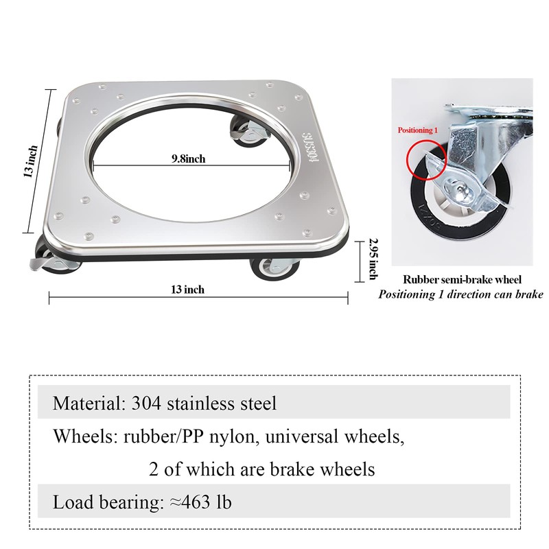 XIEEIX Movable Propane Cylinder Base, Fixed Propane Tank Tray with