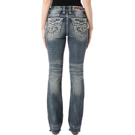 Rock Revival - Womens Carmine B207R Boot-Cut Jeans, Color Vintage Blue, Size: 25W x 32L