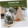 iplusmile Preserved Flower Glass Dome with Wooden Base Flat Bottom