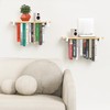 NANATI 2 Set of Floating Bookshelf with White Shelf Brackets,