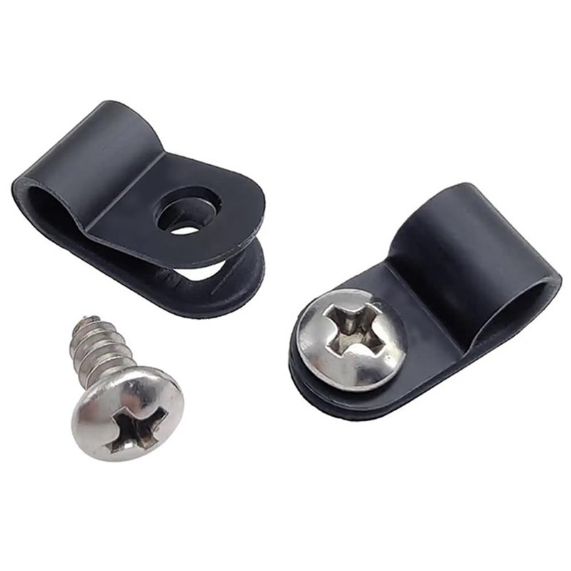 50 Pack Black Cable Clips,cable clips outdoor, 1/4'' Screw Mount