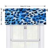 NeuKim Valance for Windows Blue Leopard Print Kitchen Curtains Valances
