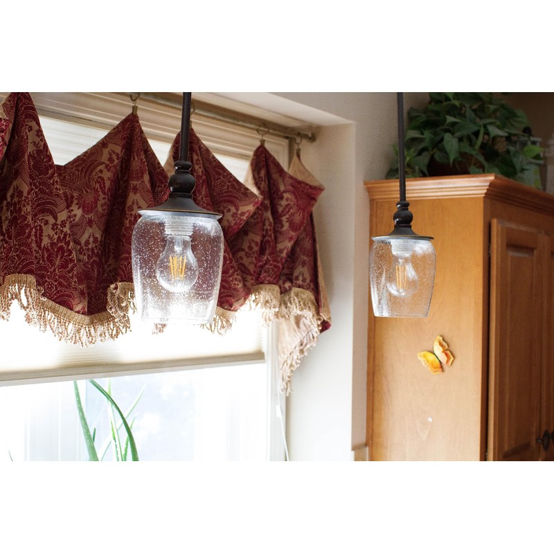 Bubble Glass shade, LEDupdates 3 Pack 5" wide Clear Seeded