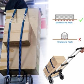 Pack of 2 Elastic Straps with Hooks, Blue Adjustable Luggage Tensioner, Wide, Expander Tie Down Straps with Hooks for Sack Truck, Pannier Rack, Bicycle,