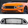 PIT66 Front Upper Hood Grille w/White DRL LED Light, Compatible