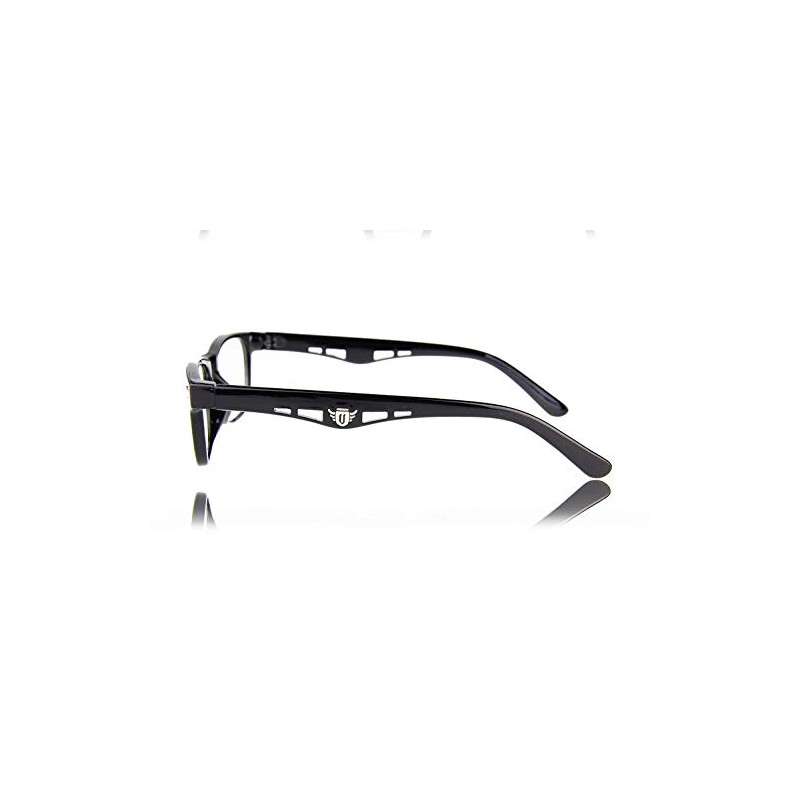 PLOPLO High Magnification Power Reading Glasses Readers 4.00-6.00 (Black, +4.0)