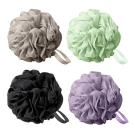 flintronic 4 Pack Loofah Shower Puff, 50g Bath Sponge, Soft Shower Pouf, Bath Loofah Men & Women, for Cleaning Body & Exfoliating Scrubber