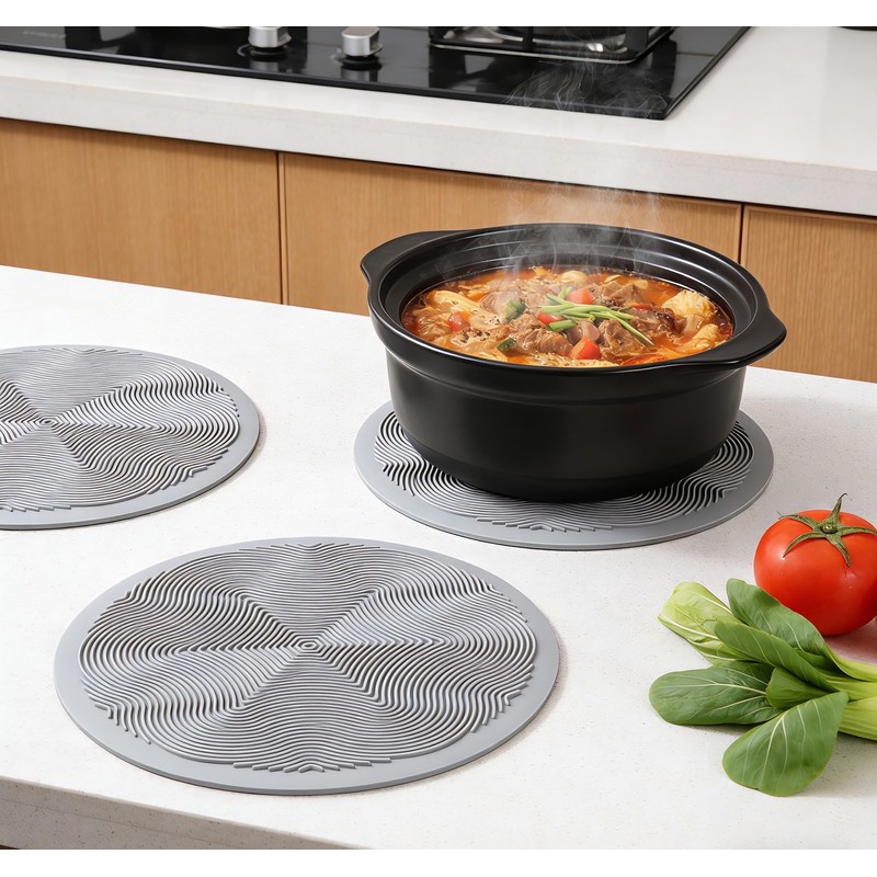 Silicone Hot Pot Holder Mats 10in (3-PCS) - Heat Resistant
