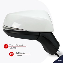 Spieg Passenger Side Mirror for 2019-2024 Toyota Rav4 Power Adjustment Heated Blind Spot Monitoring Turn Signal Light Paint To Match White 8 Pins Right TO1321384