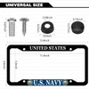 2 Pcs Aluminum License Plate Frame for U.S. Navy,4-Hole Matte