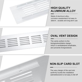 Ventilation Grille, Aluminium Ventilation Grille, Rectangular Exhaust Grille, Corrosion Protection with Screws for Ventilation of Cabinets and Bedrooms, Silver, 30 x 5 cm