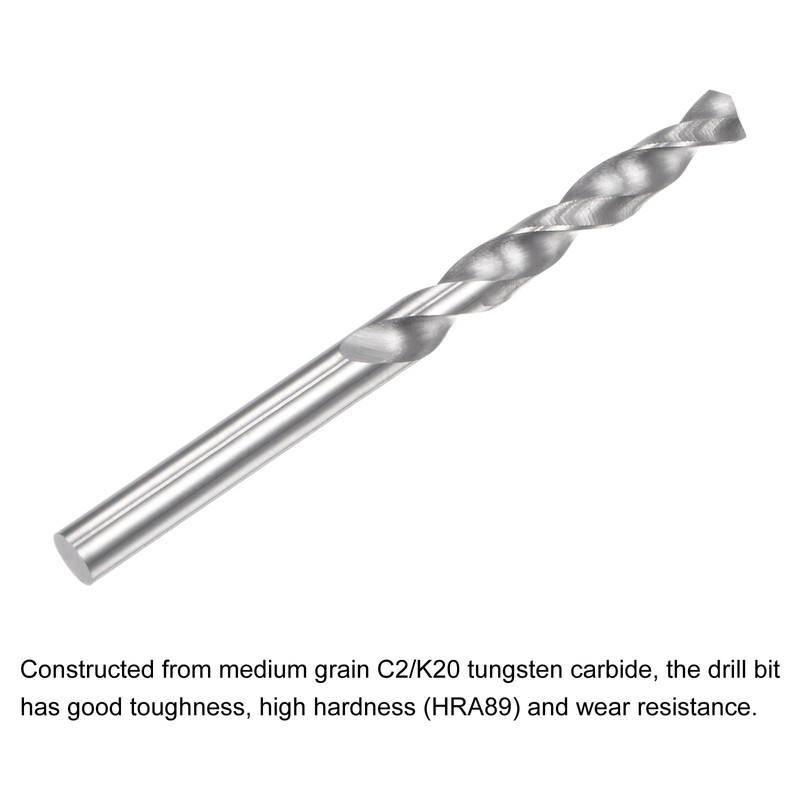 sourcing map Solid Carbide Drill Bits, 3mm C2/K20 Tungsten Carbide