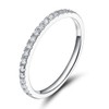 SOMEN TUNGSTEN 2mm 925 Sterling Silver Wedding Band Cubic Zirconia