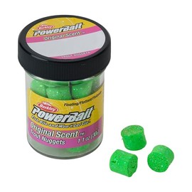 Berkley PowerBait Power Nuggets Fishing Dough Bait, Spring Green Glitter, 1.1 oz, Scented and Flavored Soft Bait for Freshwater Fishing, Designed to Attract Trout, High Visibility