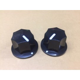 Unbranded 2x Guitar Bass Effect Pedal Knobs Black New 24mm Base 15mm Tall