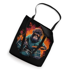 Monkey Playing Drums - Animal Monkey Lover Drum set Tote Bag