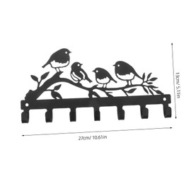 WOONEKY Bird Design Key Holder Ornament Wall Mount Hook for Decorative Wall Hooks Metal Key Rack