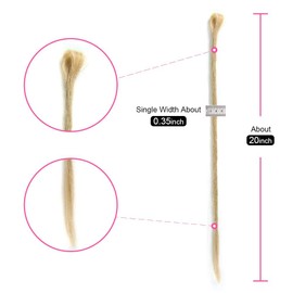 Dsoar Dreadlock Extensions For Women/Men 12 Strands 20 inch Synthetic Dreads Hair 100% Handmade Fashion Reggae Hair Hip-Hop Style Crochet Braiding Hair Extensions(24#,Deep Blonde)
