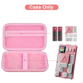 Canboc Carrying Travel Case Compatible with GiiKER Super Slide Puzzle Games, Brain Teaser Puzzle Organizer Storage Bag, Mesh Pocket fit Magnetic Sliding Tiles and Batteries, Pink (Case Only)