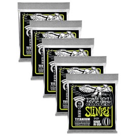 5 PACK Ernie Ball P03121 Coated Regular Slinky Strings, 10-46