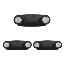 TANLUX LED Emergency Lights with Battery Backup, Two Head Adjustable Commercial Emergency Lights, UL Listed, AC 120/277V, Hardwired Emergency Lights for Business - 3 Pack(Black)