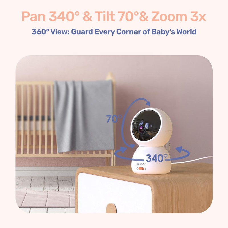 jeeber Wifi Smart Video Baby Monitor with Camera, Phone App