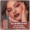 3 in 1 Lip Liner Pencil and Lipstick lipgloss Set